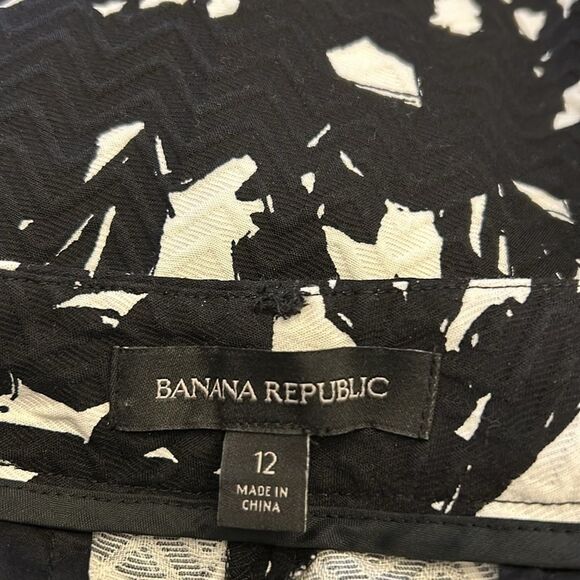 Banana Republic black white textured patterned pants Size 12 EUC - Picture 6 of 8